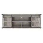 Porta TV rustico da 70" con ante scorrevoli a fienile, adatto per TV fino a 75"