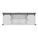 Porta TV rustico da 70" con ante scorrevoli a fienile, adatto per TV fino a 75"
