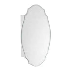 Pensile per medicinali a superficie, senza cornice, a forma ovale irregolare bianca, 1 anta, 2 ripiani, 20"L x 30"A