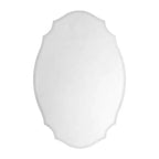 Pensile per medicinali a superficie, senza cornice, a forma ovale irregolare bianca, 1 anta, 2 ripiani, 20"L x 30"A