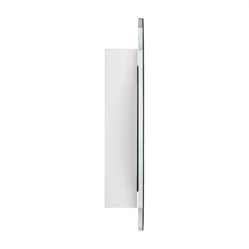 Pensile per medicinali a superficie, senza cornice, a forma ovale irregolare bianca, 1 anta, 2 ripiani, 20"L x 30"A