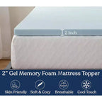 Topper in memory foam con gel da 2" bianco, non trapuntato, 1 posto