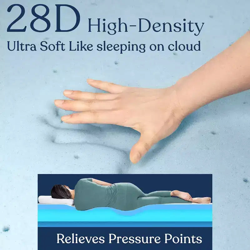 Topper in memory foam con gel da 2" bianco, non trapuntato, 1 posto
