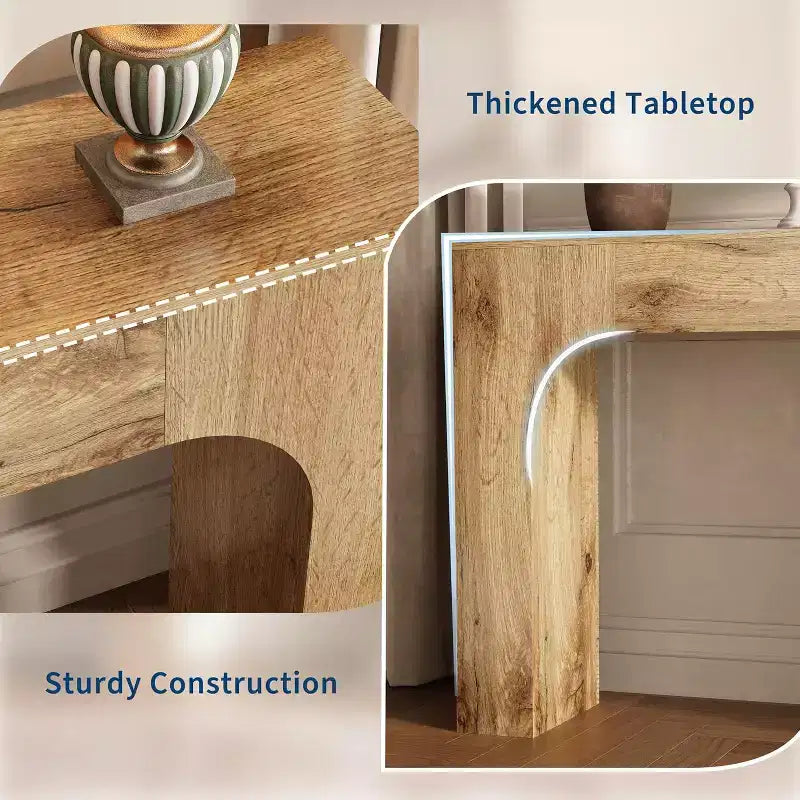 Tavolo consolle rustico Brown Farmhouse, rettangolare, per 1 persona