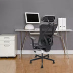 Sedia da Ufficio Ergonomica Nera in Rete con Supporto Lombare e Braccioli Regolabili, 1 Persona