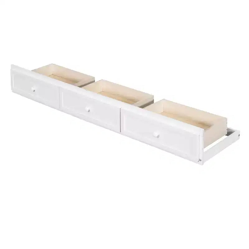 Letto a Castello con Scalini con Cassetti, convertibile in 2 letti, in colore Espresso / Grigio / Bianco, da una piazza e mezza
