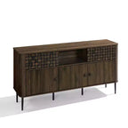 Credenza Scorrevole a 3 Ante in Rovere Scuro, Stile Moderno di Metà Secolo, Per Montaggio da 1 Persona