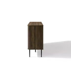 Credenza Scorrevole a 3 Ante in Rovere Scuro, Stile Moderno di Metà Secolo, Per Montaggio da 1 Persona
