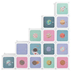 Mobiletto bianco con 15 cubi per bambini, 1 pezzo