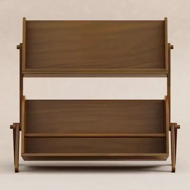 Miele / Noce Naturale / Bianco e Naturale Lavato Scaffale Contenitore per Bambini a 2 Ripiani