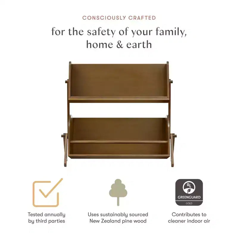 Miele / Noce Naturale / Bianco e Naturale Lavato Scaffale Contenitore per Bambini a 2 Ripiani