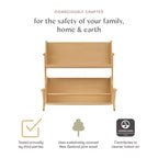 Miele / Noce Naturale / Bianco e Naturale Lavato Scaffale Contenitore per Bambini a 2 Ripiani