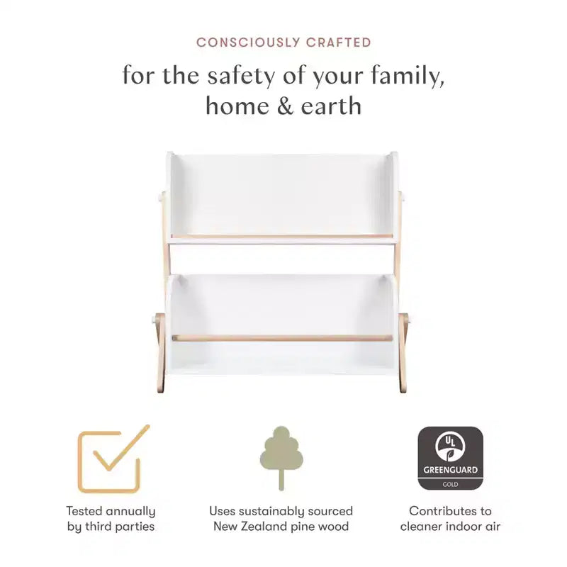 Miele / Noce Naturale / Bianco e Naturale Lavato Scaffale Contenitore per Bambini a 2 Ripiani