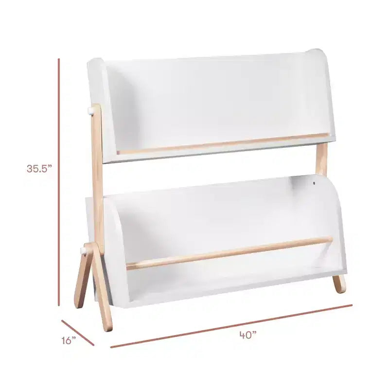Miele / Noce Naturale / Bianco e Naturale Lavato Scaffale Contenitore per Bambini a 2 Ripiani