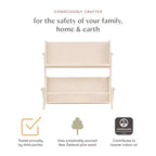 Miele / Noce Naturale / Bianco e Naturale Lavato Scaffale Contenitore per Bambini a 2 Ripiani