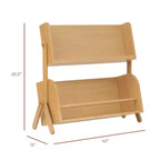 Miele / Noce Naturale / Bianco e Naturale Lavato Scaffale Contenitore per Bambini a 2 Ripiani