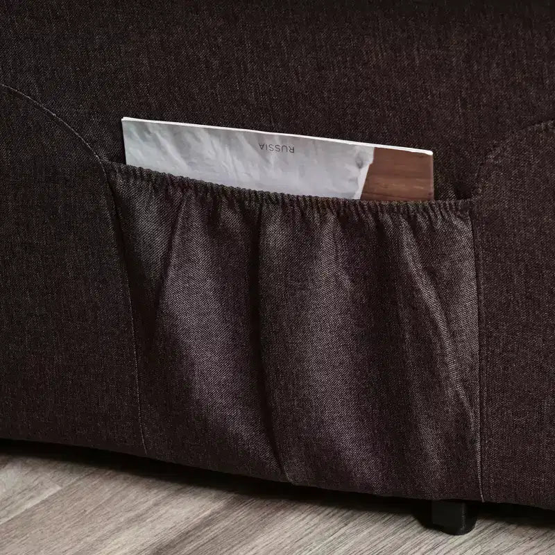Poltrona reclinabile elettrica alzapersona in tessuto marrone con massaggio, 1 posto