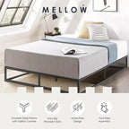 Struttura letto a piattaforma in metallo nero con doghe in legno, King (2 persone)