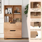 Libreria a 5 ripiani Nera/Grigia/Naturale con 4 cubi aperti e 2 cassetti, montaggio da 1 persona