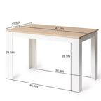 Tavolo da pranzo rettangolare beige e bianco, 2–4 posti a sedere