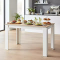 Tavolo da pranzo rettangolare beige e bianco, 2–4 posti a sedere