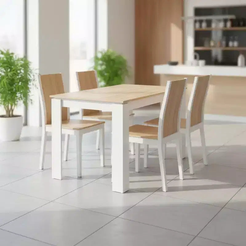 Tavolo da pranzo rettangolare beige e bianco, 2–4 posti a sedere