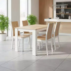 Tavolo da pranzo rettangolare beige e bianco, 2–4 posti a sedere