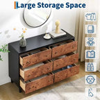 Comò moderno in rovere naturale, cassettiera in legno a 6/7 cassetti