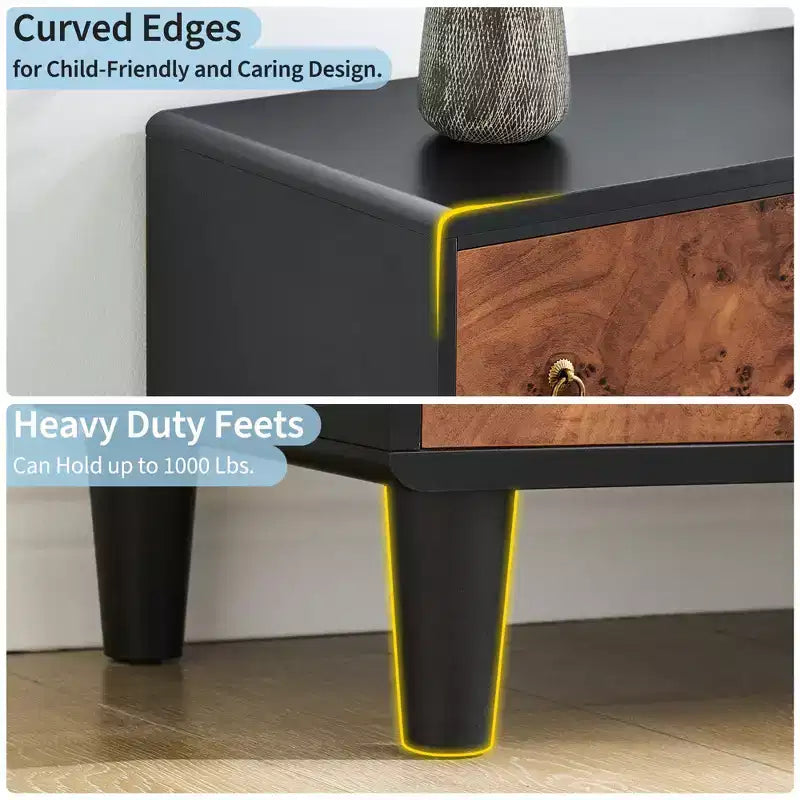 Comò moderno in rovere naturale, cassettiera in legno a 6/7 cassetti