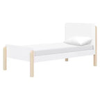 Letto singolo bianco e legno naturale con lavaggio – Struttura in pino, per 1 bambino