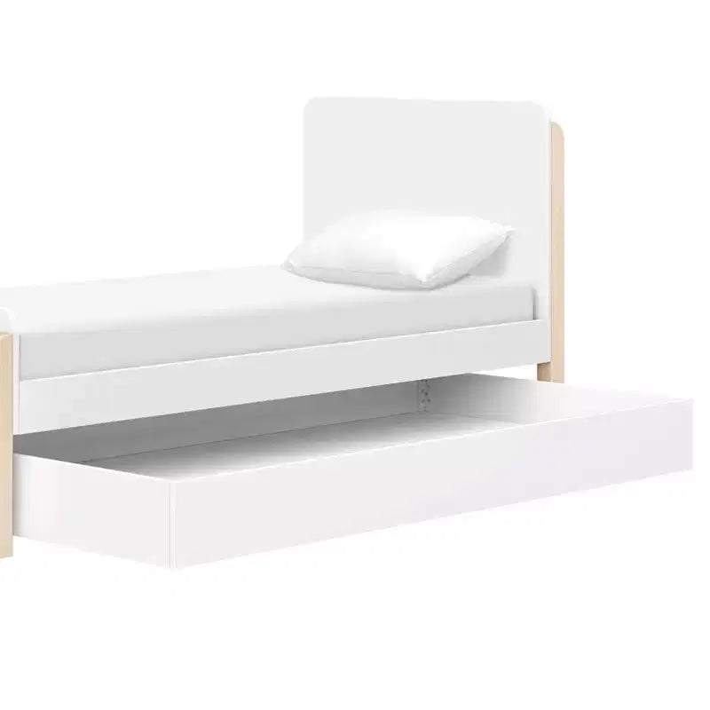Letto singolo bianco e legno naturale con lavaggio – Struttura in pino, per 1 bambino
