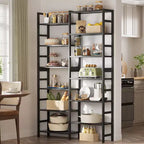 Besiost 41-In Bookshelf with 12 Open Shelves, Bamboo Display Storage Shelving Unit