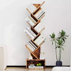 Libreria a forma di albero a 8 livelli marrone – Scaffale angolare aperto per 1 persona