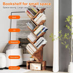 Libreria a forma di albero a 8 livelli marrone – Scaffale angolare aperto per 1 persona