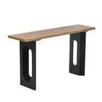 Consolle rettangolare nera/naturale con gambe tonde cave