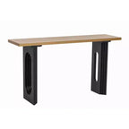 Consolle rettangolare nera/naturale con gambe tonde cave