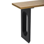 Consolle rettangolare nera/naturale con gambe tonde cave