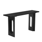 Consolle rettangolare nera/naturale con gambe tonde cave
