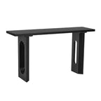 Consolle rettangolare nera/naturale con gambe tonde cave