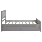 Letto a piattaforma singolo grigio/bianco con 2 cassetti portaoggetti, per 1 persona