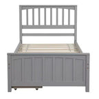 Letto a piattaforma singolo grigio/bianco con 2 cassetti portaoggetti, per 1 persona