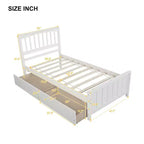 Letto a piattaforma singolo grigio/bianco con 2 cassetti portaoggetti, per 1 persona
