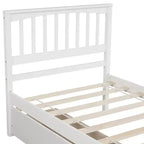 Letto a piattaforma singolo grigio/bianco con 2 cassetti portaoggetti, per 1 persona