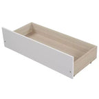 Letto a piattaforma singolo grigio/bianco con 2 cassetti portaoggetti, per 1 persona