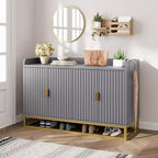 Credenza a 4 ante nera / grigia / verde grigio opaco / bianca
