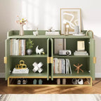 Credenza a 4 ante nera / grigia / verde grigio opaco / bianca