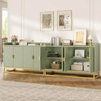 Credenza a 4 ante nera / grigia / verde grigio opaco / bianca
