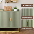 Credenza a 4 ante nera / grigia / verde grigio opaco / bianca