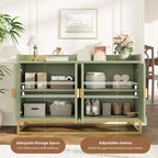 Credenza a 4 ante nera / grigia / verde grigio opaco / bianca
