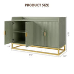 Credenza a 4 ante nera / grigia / verde grigio opaco / bianca